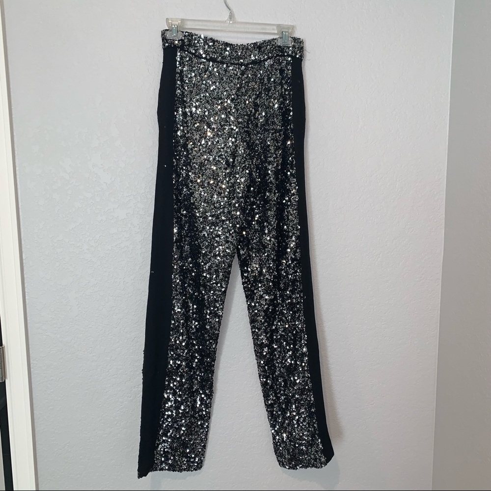 NEW $169 Zara Silver Black Sequin Dress Pants Limited Edition 2674/100 XS Small - Picture 14 of 16